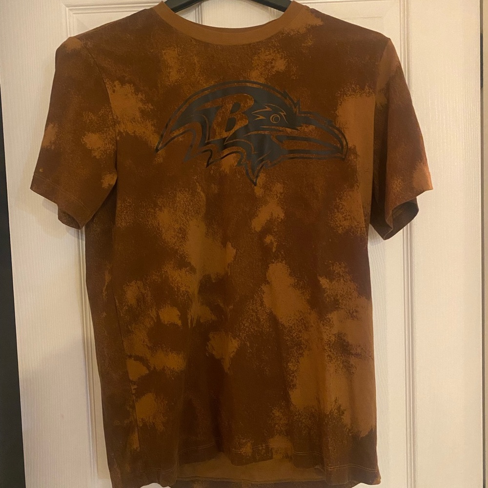Nike Football Baltimore Ravens team issued Brown Tie-Dye Graphic Tee shirt